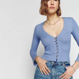 Reformation Blue Longsleeve Top